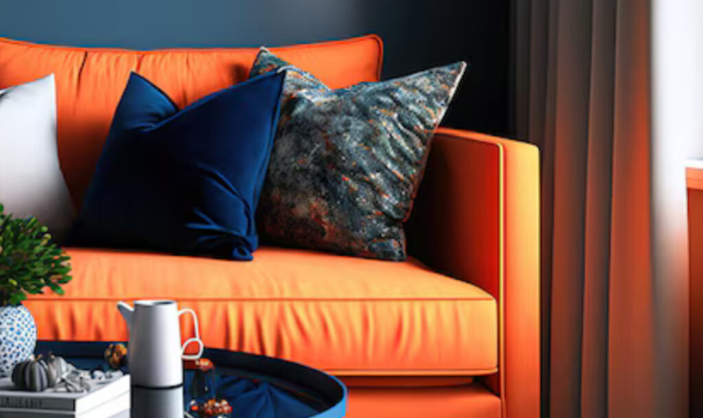 orange sofa